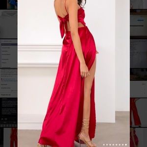 Lucy in the Sky Red Satin Gala Dress